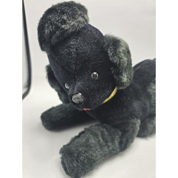 Vintage 1960s Radio Poodle Plush Black W/ Chain Transister Japan MCM Untested - Picture 2 of 7